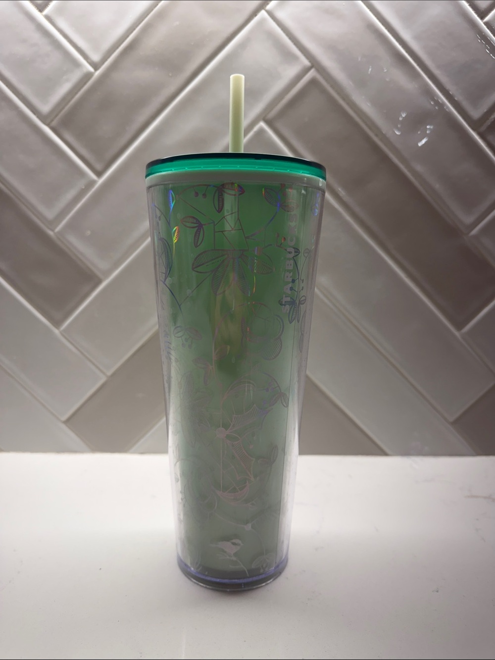 Starbucks 2022 Holiday/Winter Woodland Mint Color-Changing Tumbler, 24 oz Venti